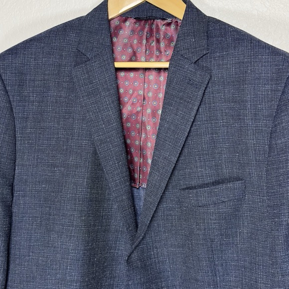 RRL RALPH RALPH LAUREN Dillard's Blue Wool-Silk-Linen Suit Jacket Blazer Sz 48R - Picture 1 of 12